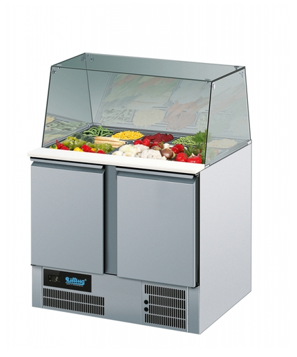 Saladetta z nadstawką szklaną - GN 1/1 (2-drzwiowa)