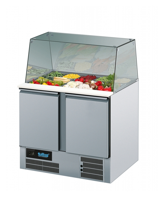 Saladetta z nadstawką szklaną - GN 1/1 (2-drzwiowa)